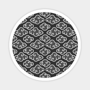 Traditional Oriental Clouds - Chinese and Japanese Clouds Pattern in Grey Magnet